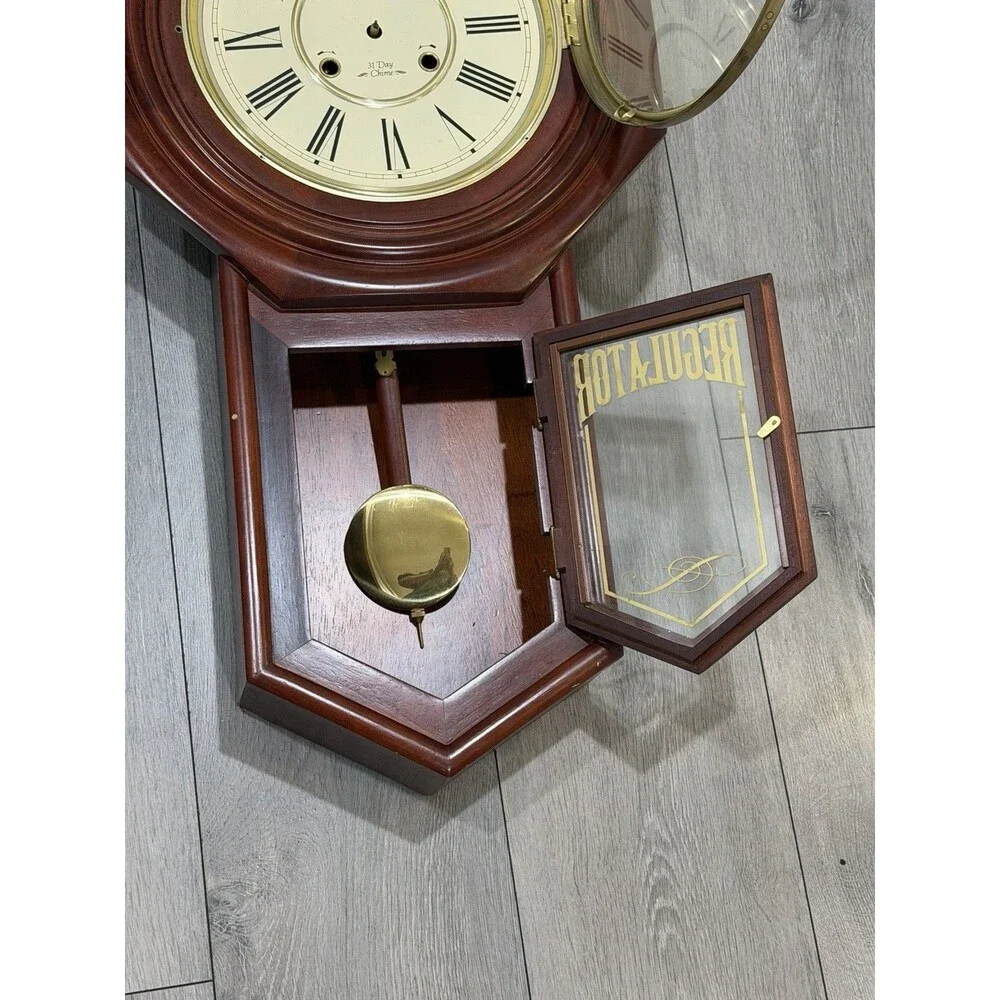 Waltham 31 Day Chime Regulator Mechanical Wall Clock Korea Parts or Repair
